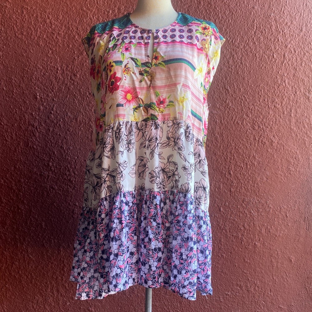 Umgee USA Plus high low Boho tunic shift dress